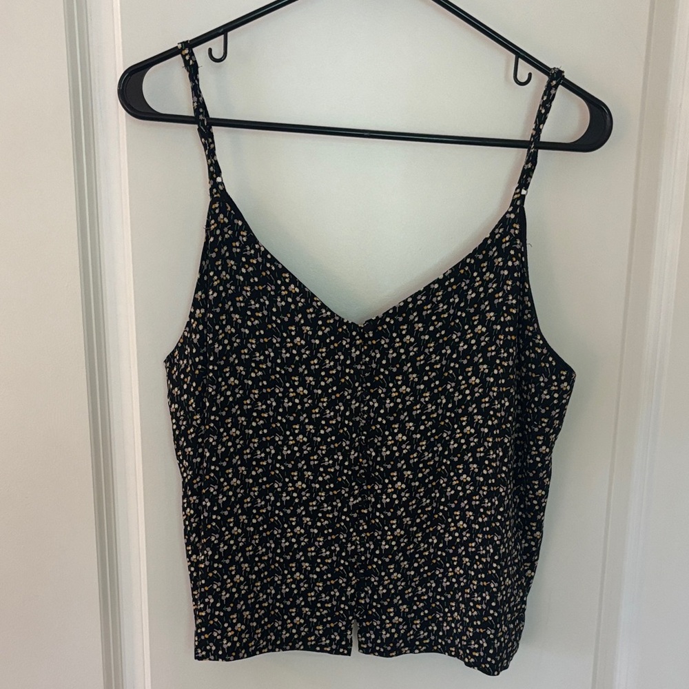Madewell Black Floral Camisole Top